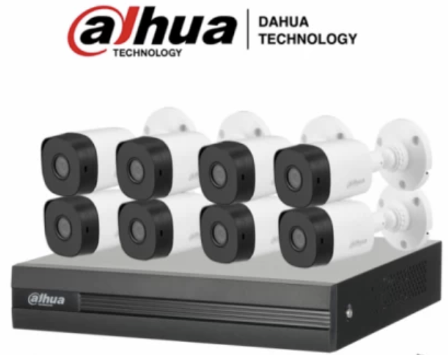 KIT 8 CAMARAS DE SEGURIDAD 200M CABLEADO CIRCUITO CERRADO, HD 1TB DVR incluido e instalación.